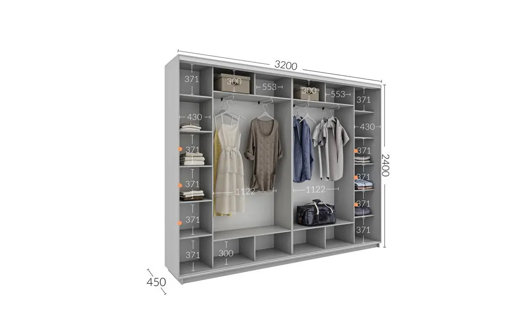 Dulap Personalizat Usi Glisante, 320 x 240 x 45 1