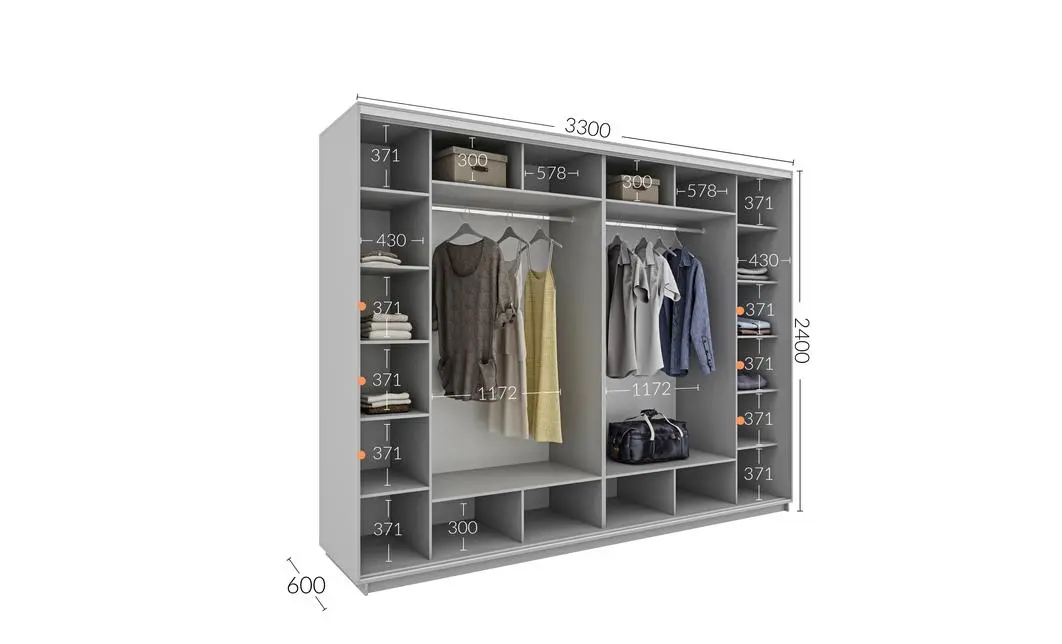 Dulap Personalizat Usi Glisante, 330 x 240 x 60 1