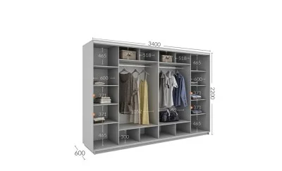 Dulap Personalizat Usi Glisante, 340 x 220 x 60