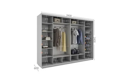 Dulap Personalizat Usi Glisante, 340 x 240 x 60