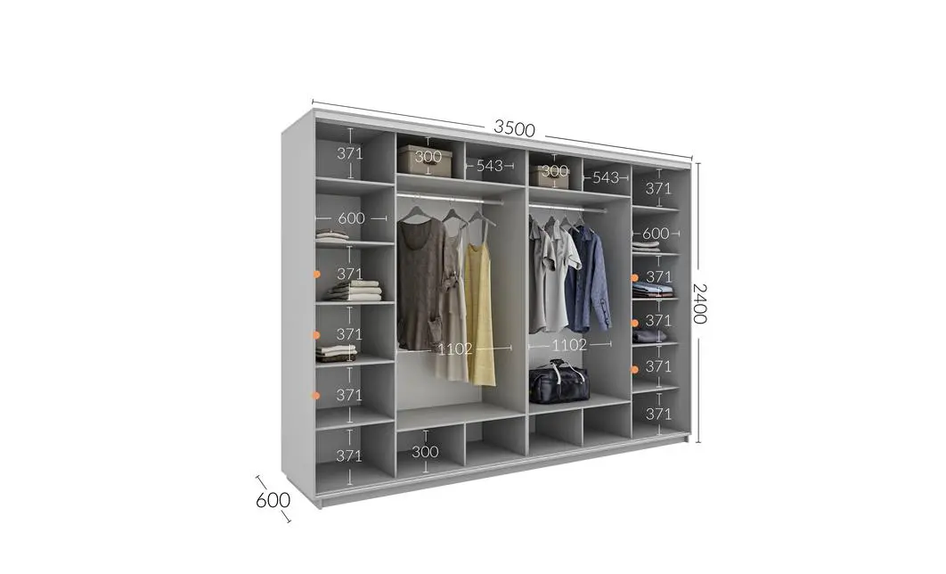 Dulap Personalizat Usi Glisante, 350 x 240 x 60 1