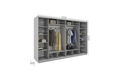 Dulap Personalizat Usi Glisante, 350 x 220 x 60