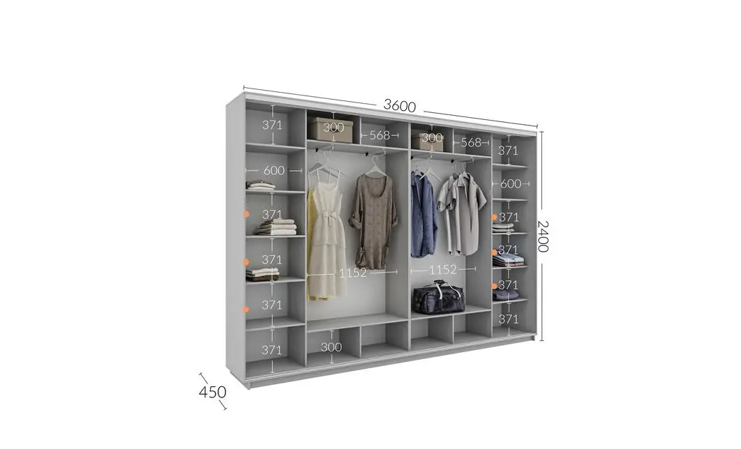 Dulap Personalizat Usi Glisante, 360 x 240 x 45 2