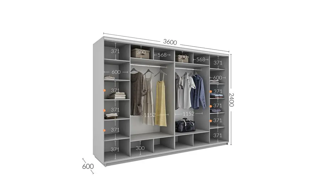 Dulap Personalizat Usi Glisante, 360 x 240 x 60 1