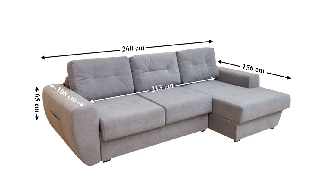 Colțar Extensibil Edison Gri - Vega 10 Dreapta 1