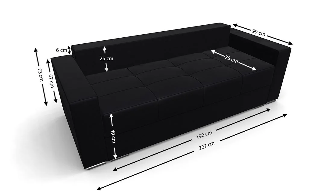 Canapea Extensibilă Claudia Bonell Mini, Negru 3