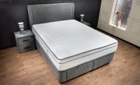 Set Pat Tapitat cu Saltea Bella Grey 180x200 4