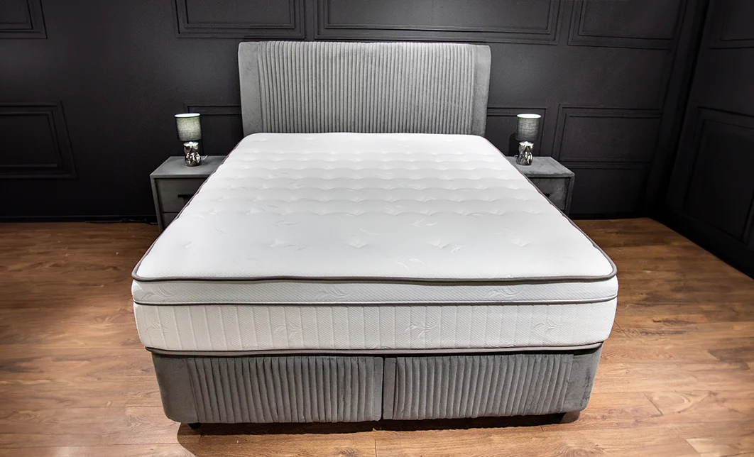 Set Pat Tapitat cu Saltea Bella Grey 180x200 5