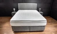 Set Pat Tapitat cu Saltea Bella Grey 180x200 5