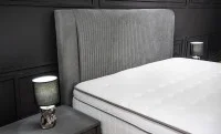 Set Pat Tapitat cu Saltea Bella Grey 180x200