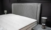 Set Pat Tapitat cu Saltea Bella Grey 180x200