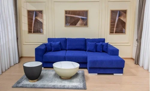 Colțar Extensibil Boston Albastru - Vega 38 Dreapta	