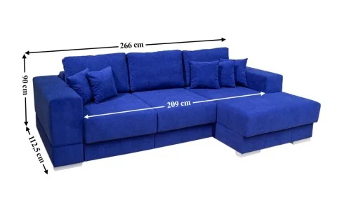 Colțar Extensibil Boston Albastru - Vega 38 Dreapta	