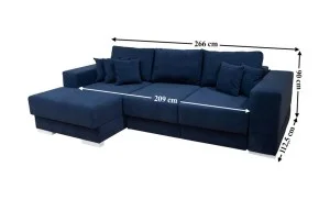 Colțar Extensibil Boston Albastru închis- Vega 39 Stânga