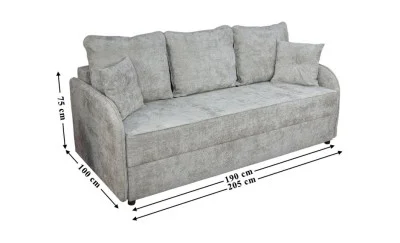 Canapea Extensibilă Adelina Memory Mini, Gri - Kim 13