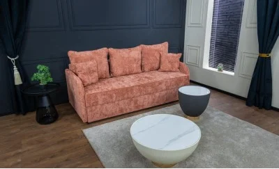 Canapea Extensibilă Adelina Memory Mini, Cărămiziu - Kim 6