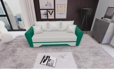 Canapea Extensibilă Atlanta Bonell Mini,  Bej Deschis/Verde