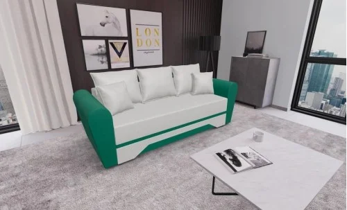 Canapea Extensibilă Atlanta Bonell Mini,  Bej Deschis/Verde
