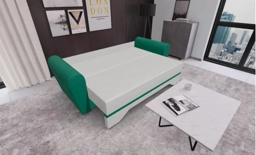 Canapea Extensibilă Atlanta Bonell Mini,  Bej Deschis/Verde