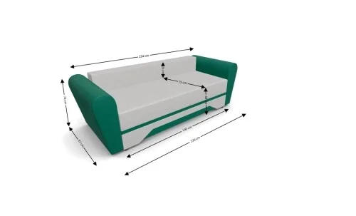 Canapea Extensibilă Atlanta Bonell Mini,  Bej Deschis/Verde