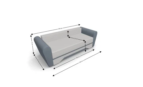Canapea Extensibilă Atlanta Bonell Mini, Bej Deschis/Gri Închis