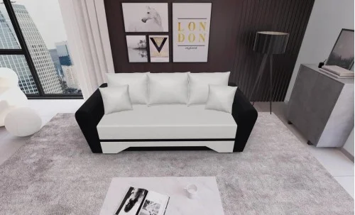 Canapea Extensibilă Atlanta Bonell Mini, Bej Deschis/Negru