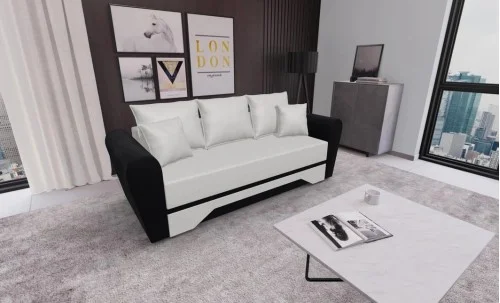 Canapea Extensibilă Atlanta Bonell Mini, Bej Deschis/Negru