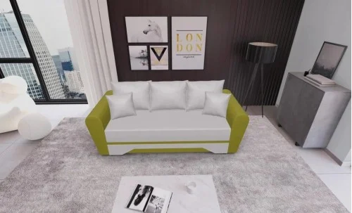 Canapea Extensibilă Atlanta Bonell Mini, Bej Deschis/Verde Deschis