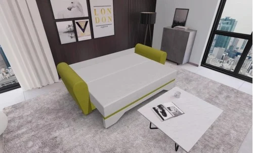 Canapea Extensibilă Atlanta Bonell Mini, Bej Deschis/Verde Deschis
