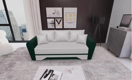 Canapea Extensibilă Atlanta Bonell Mini, Bej Deschis/ Verde Închis