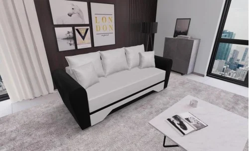 Canapea Extensibilă Atlanta Bonell Mini, Bej deschis/Negru