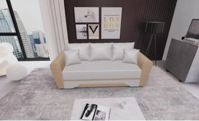 Canapea Extensibilă Atlanta Bonell Mini, Bej Deschis/Bej