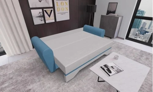 Canapea Extensibilă Atlanta Bonell Mini, Bej Deschis/Albastru