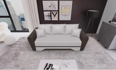 Canapea Extensibilă Atlanta Bonell Mini, Bej Deschis/Maro