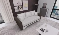 Canapea Extensibilă Atlanta Bonell Mini, Bej Deschis/Maro 2