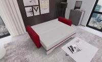 Canapea Extensibilă Atlanta Bonell Mini, Bej Deschis/Rosu Vișiniu 3