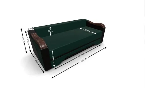 Canapea Extensibilă Bianca, Verde