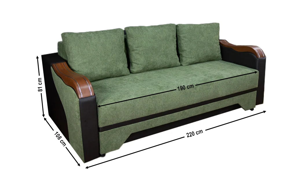 Canapea Extensibilă Bianca Bonell, Verde 1