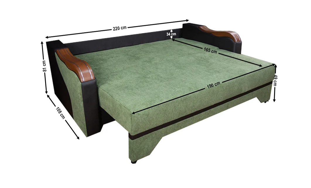 Canapea Extensibilă Bianca Bonell, Verde 5