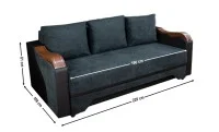 Canapea Extensibilă Bianca Bonell, Negru