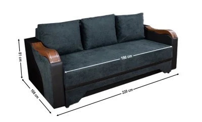 Canapea Extensibilă Bianca Memory, Negru