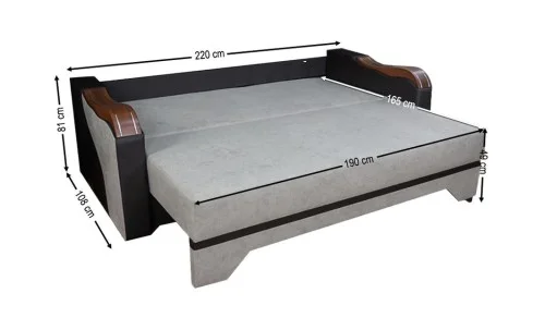 Canapea Extensibilă Bianca Bonell, Gri deschis
