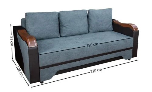 Canapea Extensibilă Bianca Memory, Gri antracit - Lemon 56