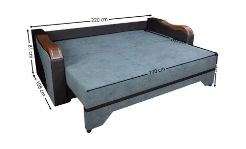 Canapea Extensibilă Bianca Memory, Gri antracit