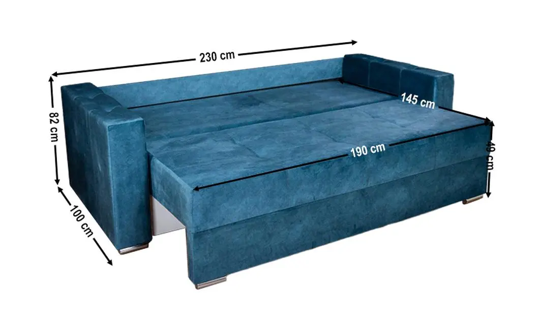 Canapea Extensibilă Vegas Bonell Mini, Albastru 4