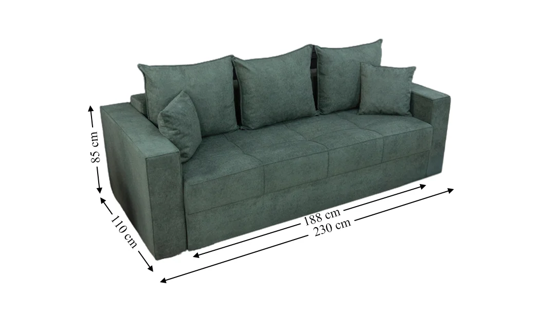 Canapea Extensibilă Claudia Memory Max, Verde Brad 1