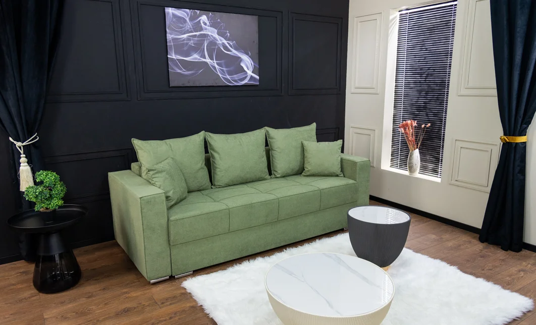 Canapea Extensibilă Claudia Memory Max, Verde mentă