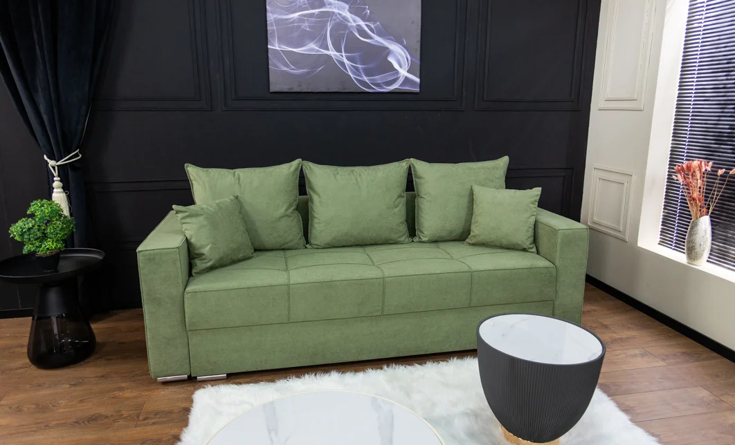 Canapea Extensibilă Claudia Memory Max, Verde mentă 2