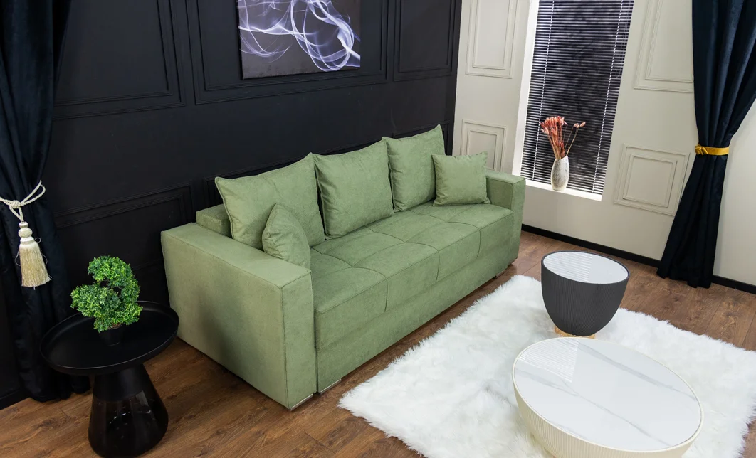 Canapea Extensibilă Claudia Memory Max, Verde mentă 10