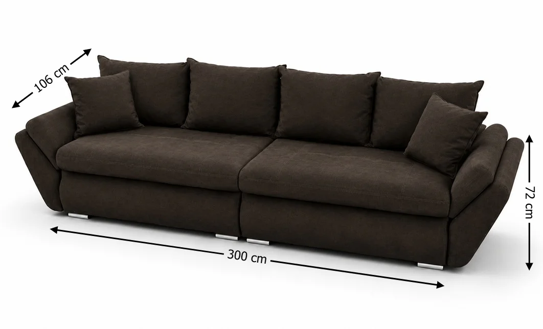 Canapea Extensibilă Confort cu Spumă HR, Maro Închis 9